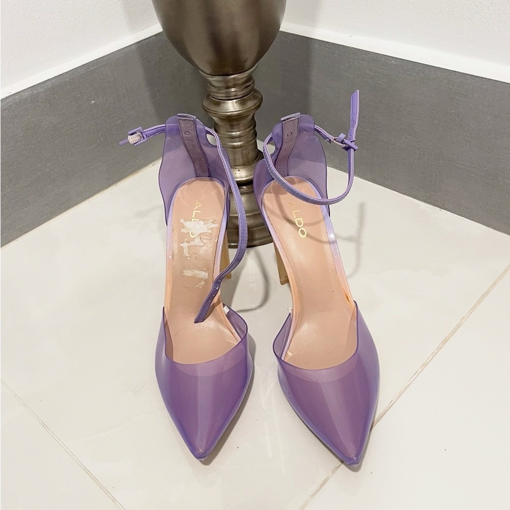 Aldo Lavender Ankle Strap Heels